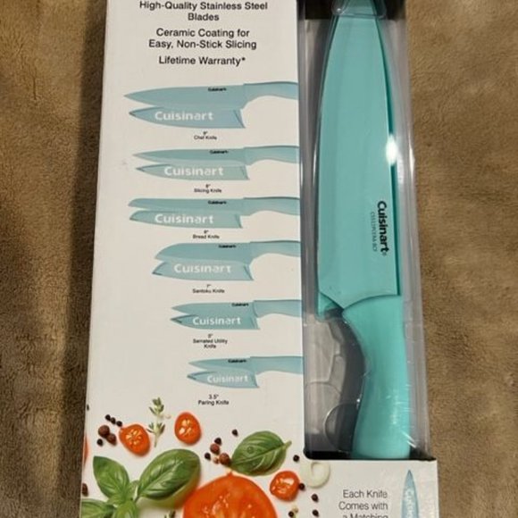 CUISINART ADVANTAGE 12 PC CERAMIC-COATED KNIFE SET – BLUE - Picture 1 of 4